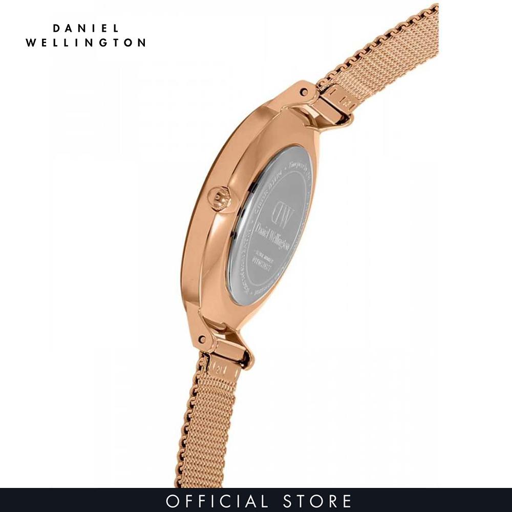 Đồng hồ Nữ Daniel Wellington dây Lưới - Petite Melrose 32mm DW00100163 + Vòng tay Daniel Wellington màu Vàng hồng - Elan