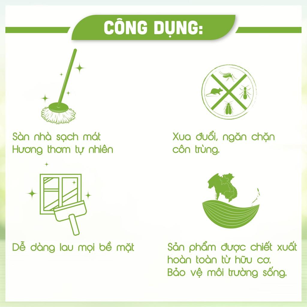 Combo Lau Sàn Sả Chanh &amp; Quế, Nước Lau nhà AN AN đã được kiểm định tại sở KHCN HCM với 100% hữu cơ