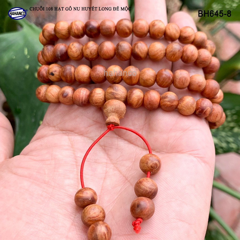Chuỗi vòng tay/ vòng cổ 2 in 1 gỗ Nu Huyết Long Tĩnh Tâm - Lưu thông khí huyết - Bracelet of HAHANCO