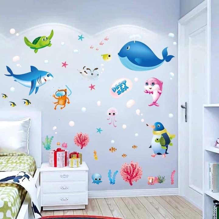 DECAL DÁN TƯỜNG CHO BÉ chi tiết ĐẠI DƯƠNG XANH