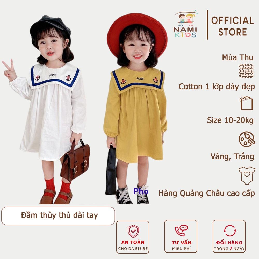 Váy bé gái dài tay phong cách thủy thủ dễ thương hàng QCCC
