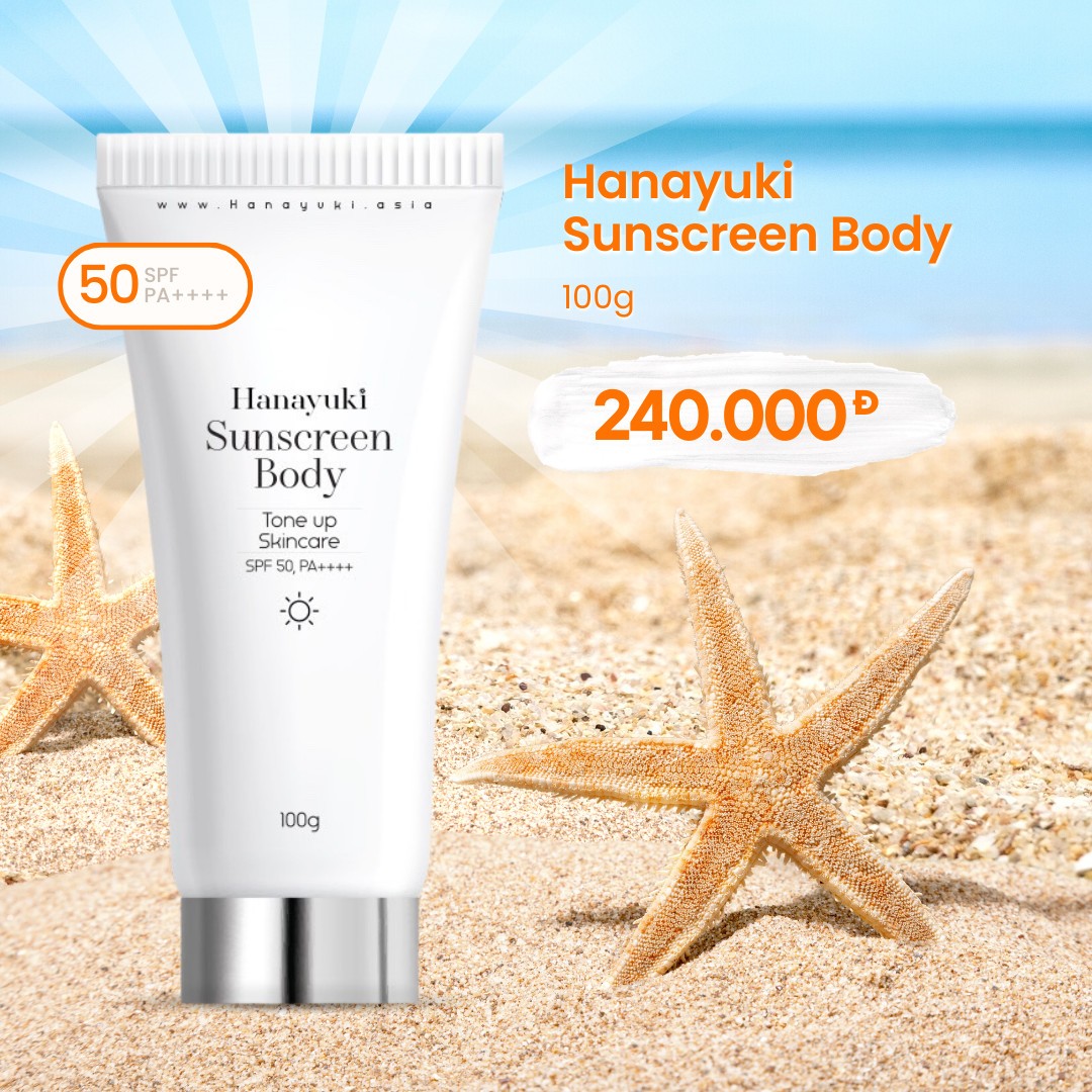 Kem Chống Nắng Hanayuki Sunscreen Body Nâng Tông Dưỡng Trắng SPF 50+/PA++++