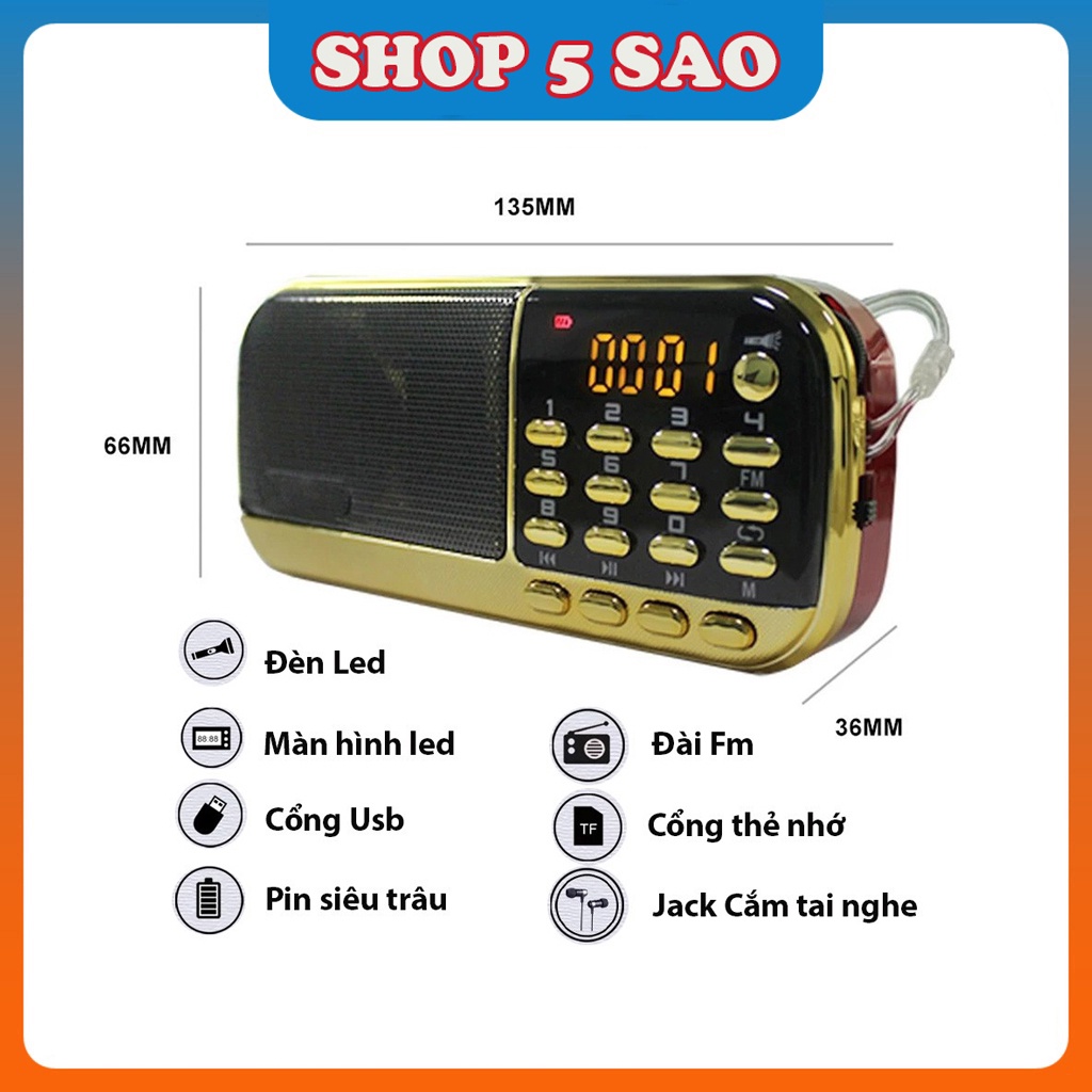 Loa Nghe nhạc USB, thẻ nhớ 836 2pin (màu ngẫu nhiên) - hàng nhập khẩu