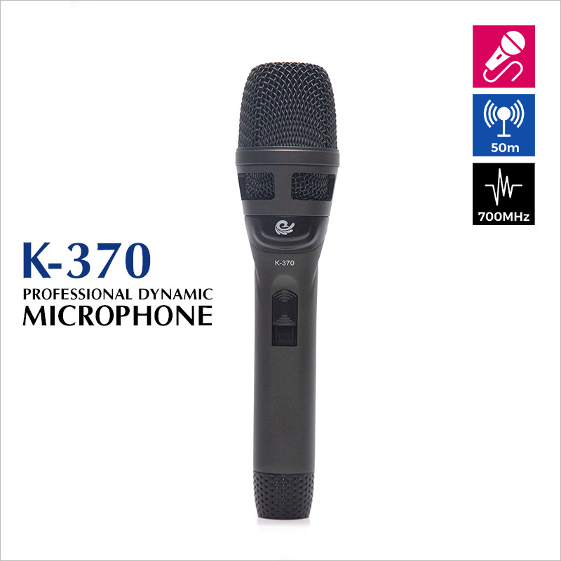 Bộ 1 Micro Karaoke Có Dây Chuyên Dùng Cho Loa Kéo, Amply, Vỏ Bằng Hợp Kim Chống Rơi Vỡ, Hút Âm Cực Tốt Model K370 - Chính Hãng