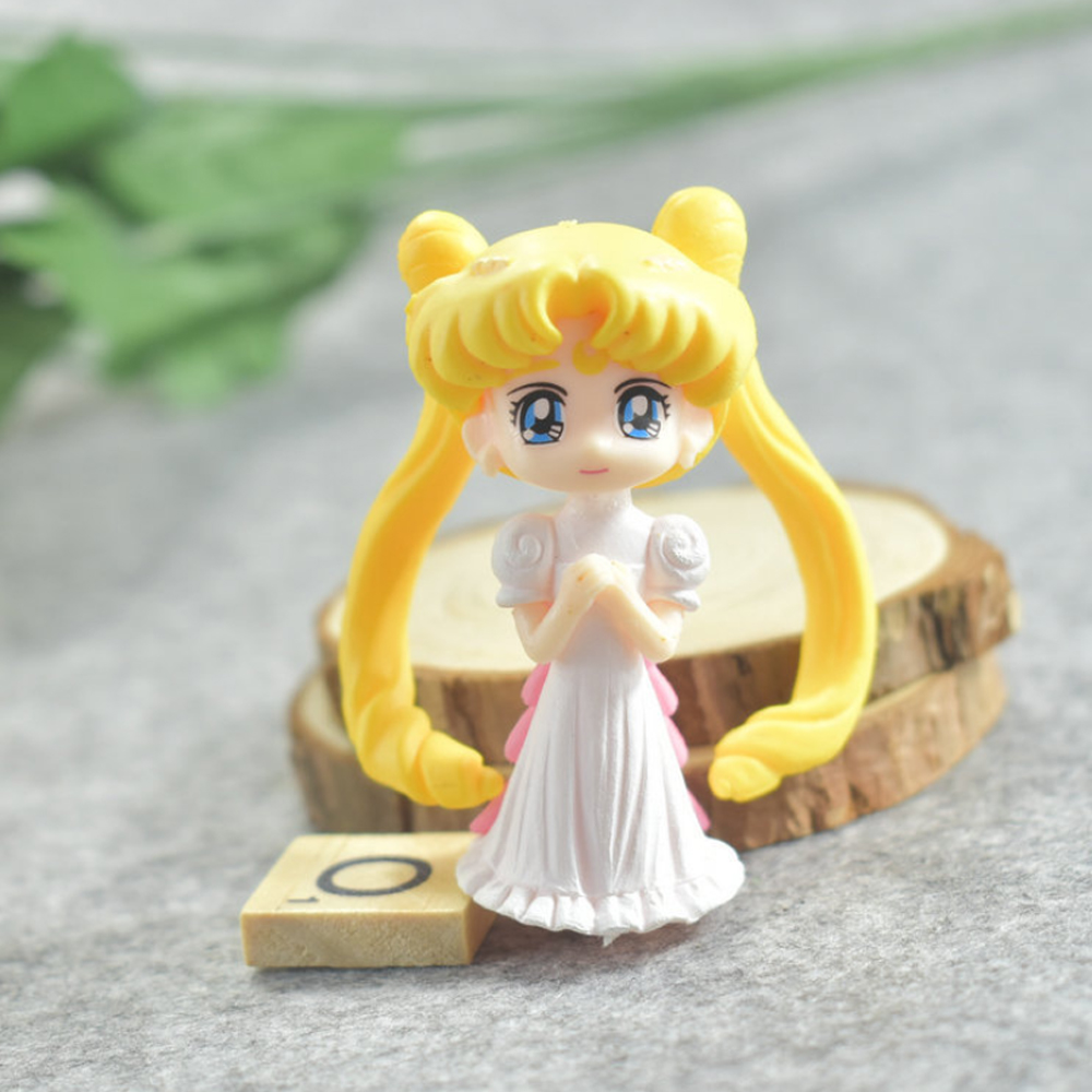 Bộ 4 Mô hình nhân vật Sailor Moon - Thủy Thủ Mặt Trăng (Có giá đỡ)