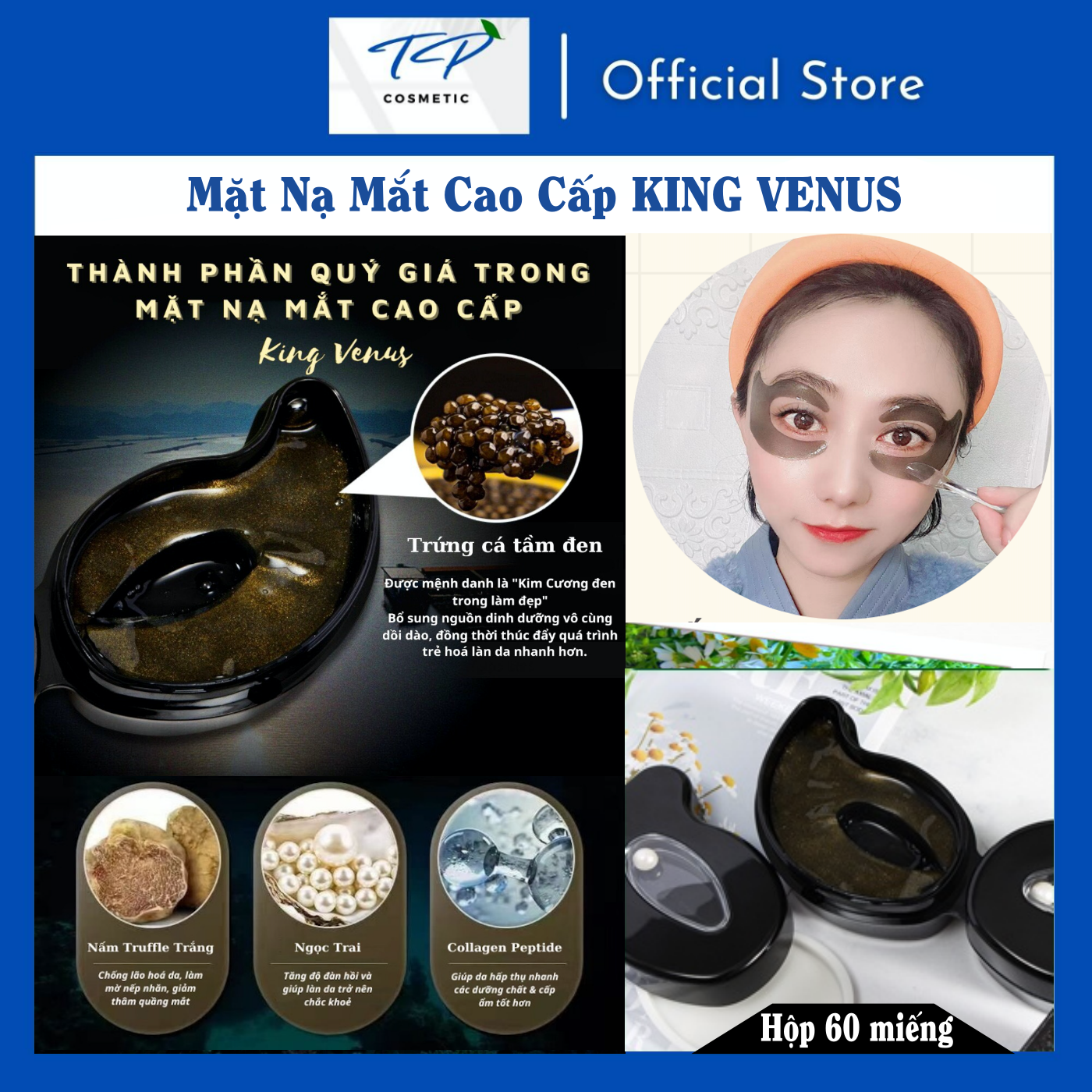 Combo siêu tiết kiệm: Serum Dưỡng Mi và Mày King Venus + Bộ mặt nạ mắt cao cấp King Venus