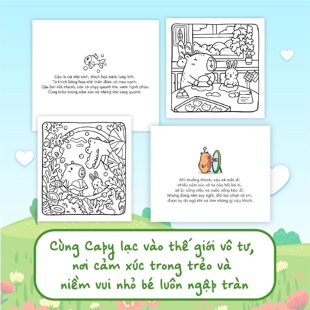 Sách Tô Màu - Capybara &amp; Trái Tim Mặt Trời - Megabook