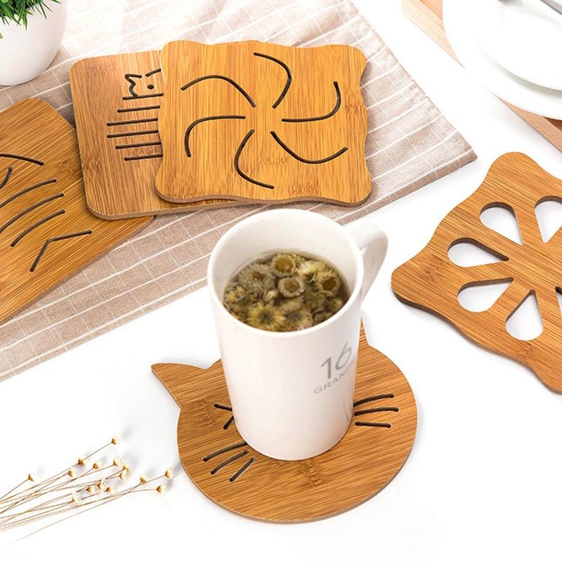 Hoạt Hình Đế Lót Nồi Bằng Gỗ Chịu Nhiệt Họa Tiết Xinh Xắn