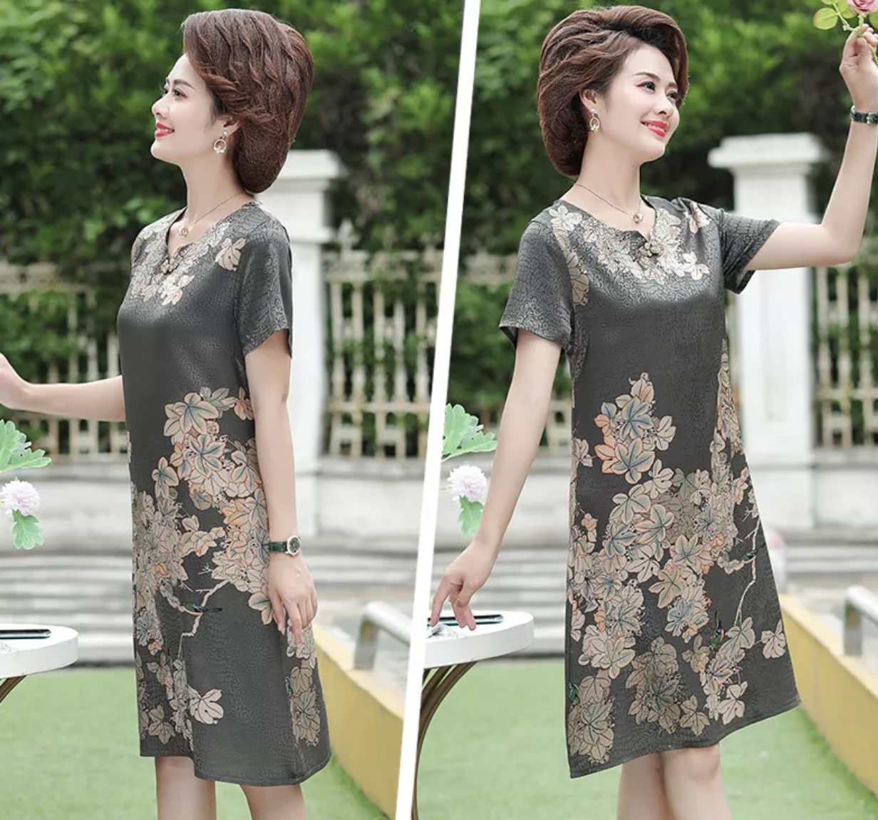 Đầm suông trung niên vải siêu đep.Đầm big size.Đầm suông giấu bụng, đầm tiệc, đầm dạo phố sang trọng, thời trang trung niên đẹp