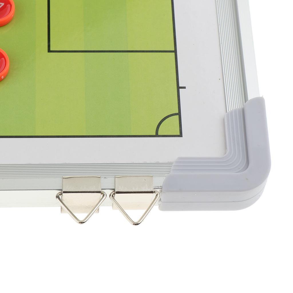 Magnetic Soccer Coaching Board, Football Strategy Teaching Clipboard with Dry Erase and Marker Pen + Lanyard Coaches Whistle