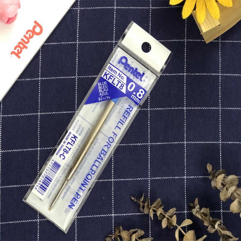 [CHÍNH HÃNG] Ruột bút ký Pentel B811 - KFLT8, Ngòi 0.8mm - Mực xanh