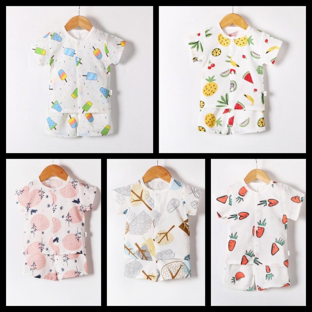 Set 5 bộ quần áo cộc tay cotton Cater cực xinh cho bé