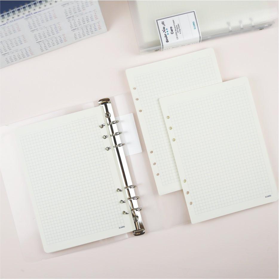 Sổ Klong Caro/Dot Grid Kẹp còng A5 - 100 tờ Giấy siêu dày; Klong MS: 994