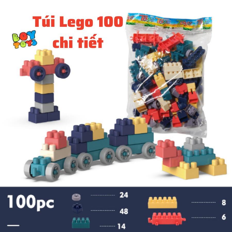 Túi đồ chơi xếp hình 100 chi tiết cho bé thỏa sức sáng tạo
