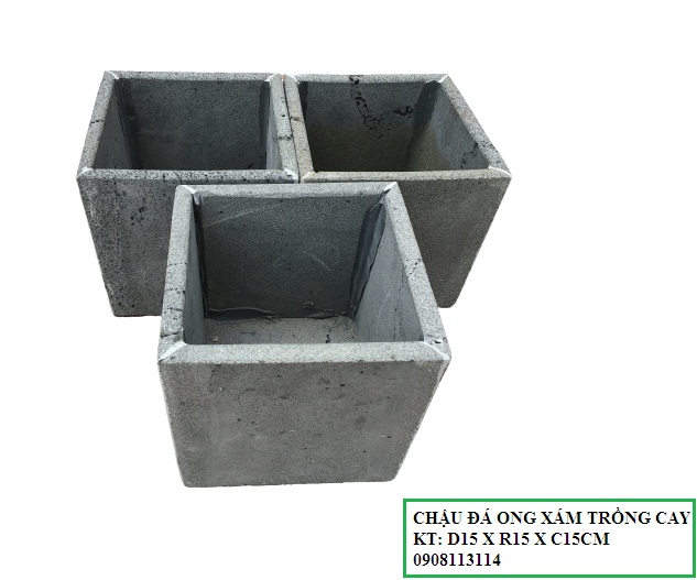 Chậu hoa vuông trang trí phòng khách KT R15xC15xD15cm