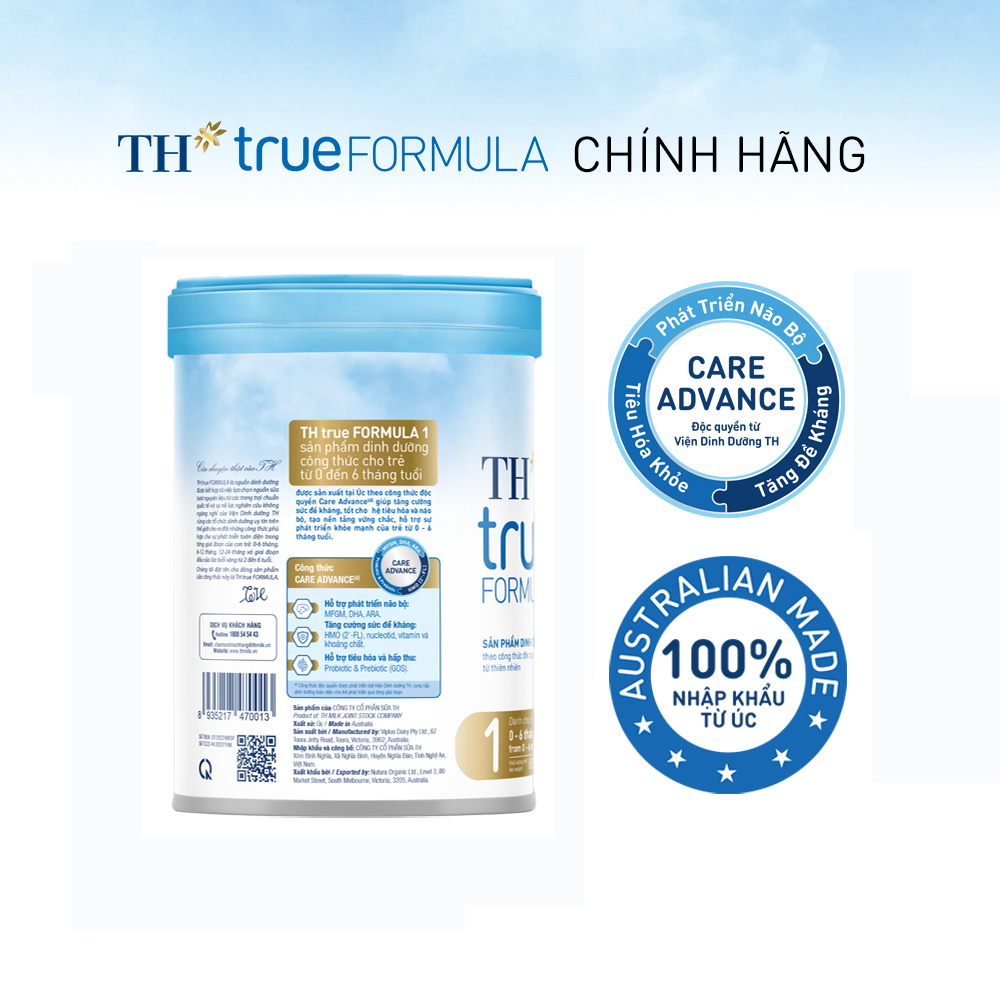 Hộp sản phẩm dinh dưỡng công thức TH true FORMULA 1 cho trẻ từ 0 đến 6 tháng tuổi 800 g