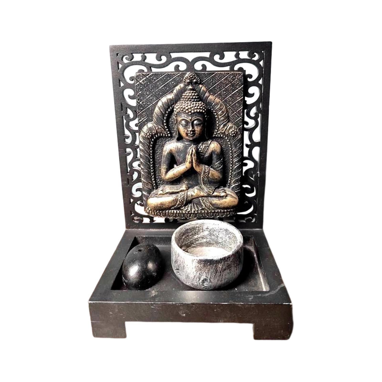 Tealight Candle Holder Buddha Tea Light Holders Desk Candle Stand for Cabinet Decor