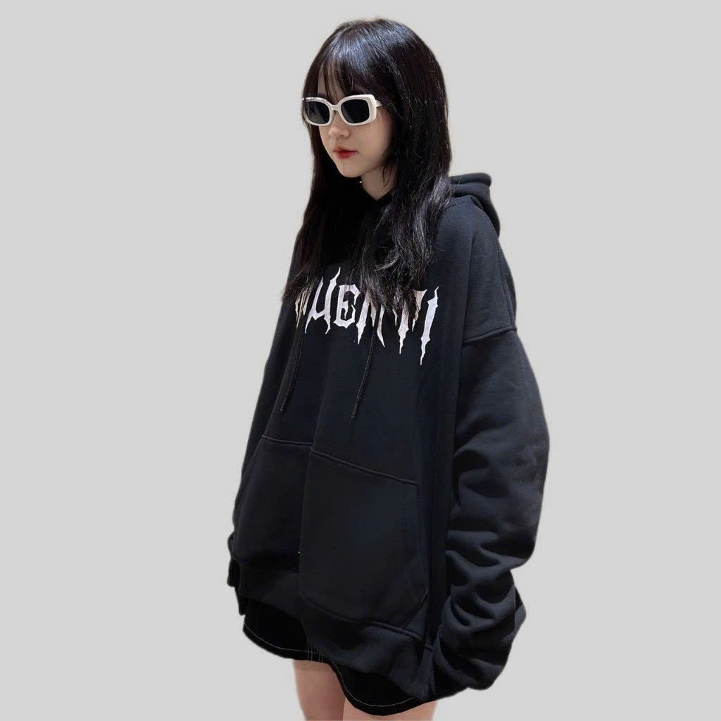 Áo Khoác Hoodie Nỉ Có Mũ In Chữ Nổi TWENTY Form Rộng Màu Đen Unisex Nam Nữ Ulzzang