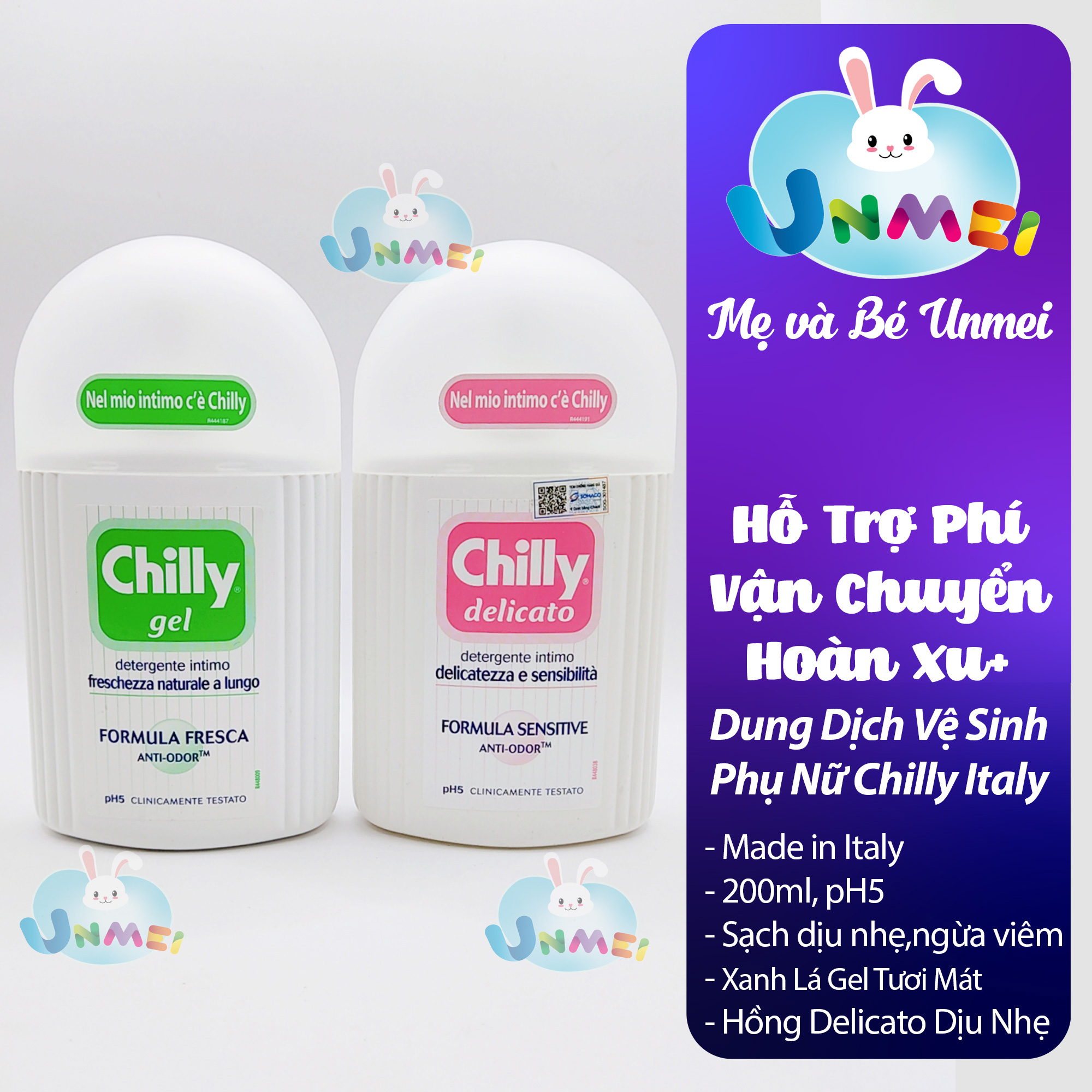 Dung dịch vệ sinh phụ nữ Chilly Gel - Se se lạnh, bùng tươi mát - số 1 tại Italy -