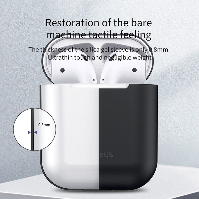 Bao case silicon siêu mỏng cho tai nghe Apple Airpods 1 / 2 hiệu Baseus Ultra thin mỏng 0.88mm, chống vân tay, chống bám bẩn, vật liệu cao cấp