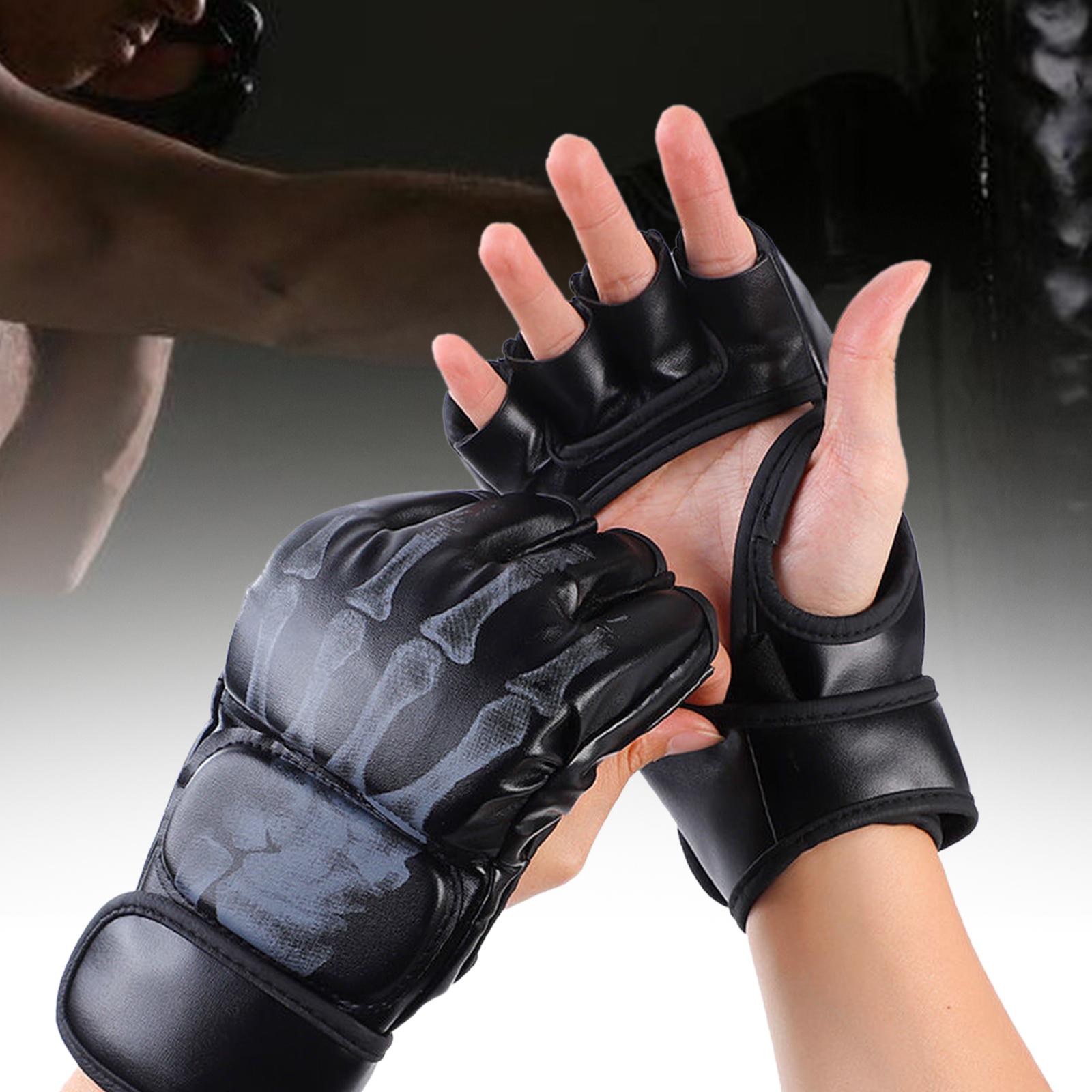 Kick Boxing Găng tay cho nam giới phụ nữ pu karate muay tai guantes de boxeo chiến đấu miễn phí mma sanda đào tạo thiết bị trẻ em Color: Black Demon B