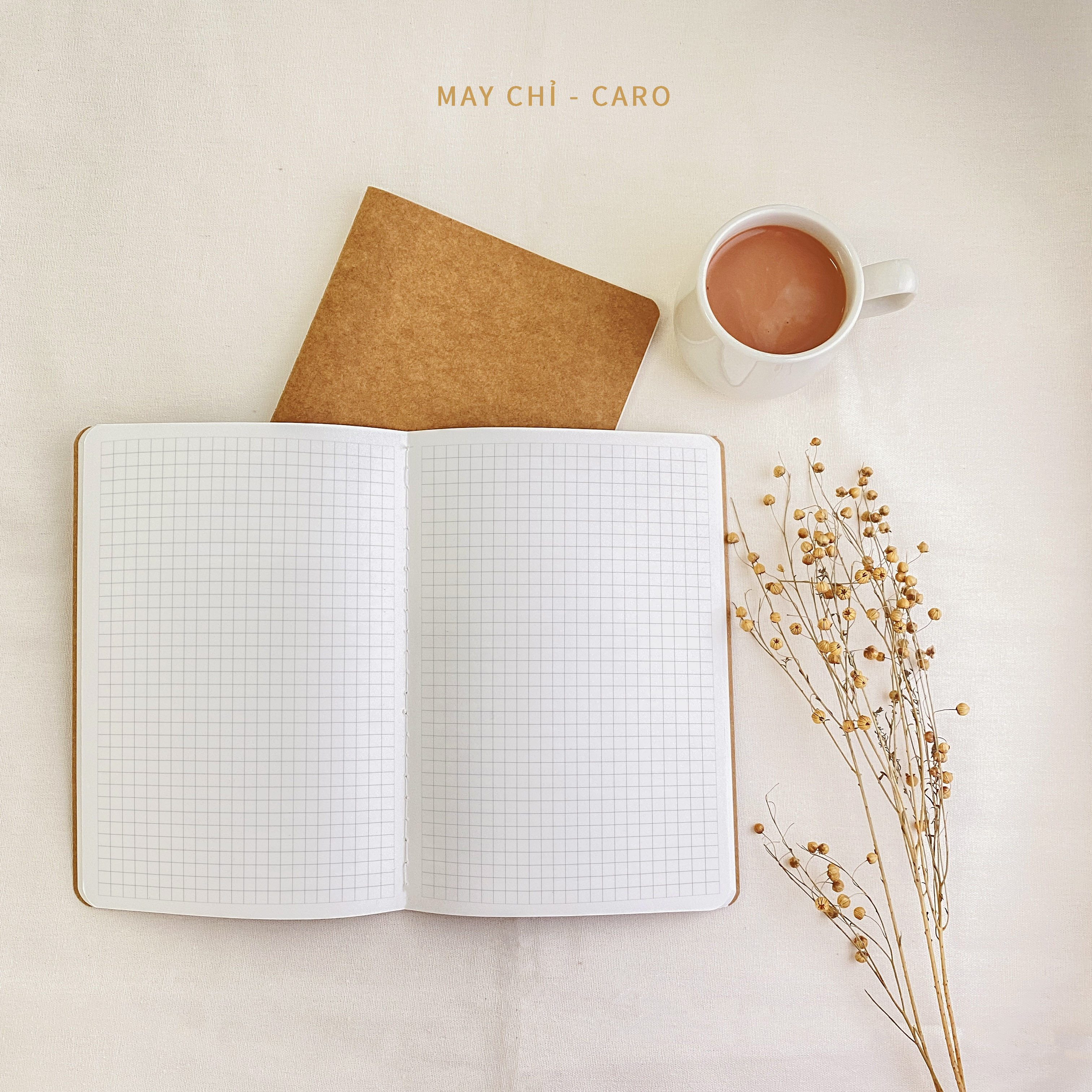 Sổ tay may chỉ basic - 80gsm - Bìa kraft Âu - STHM Stationery