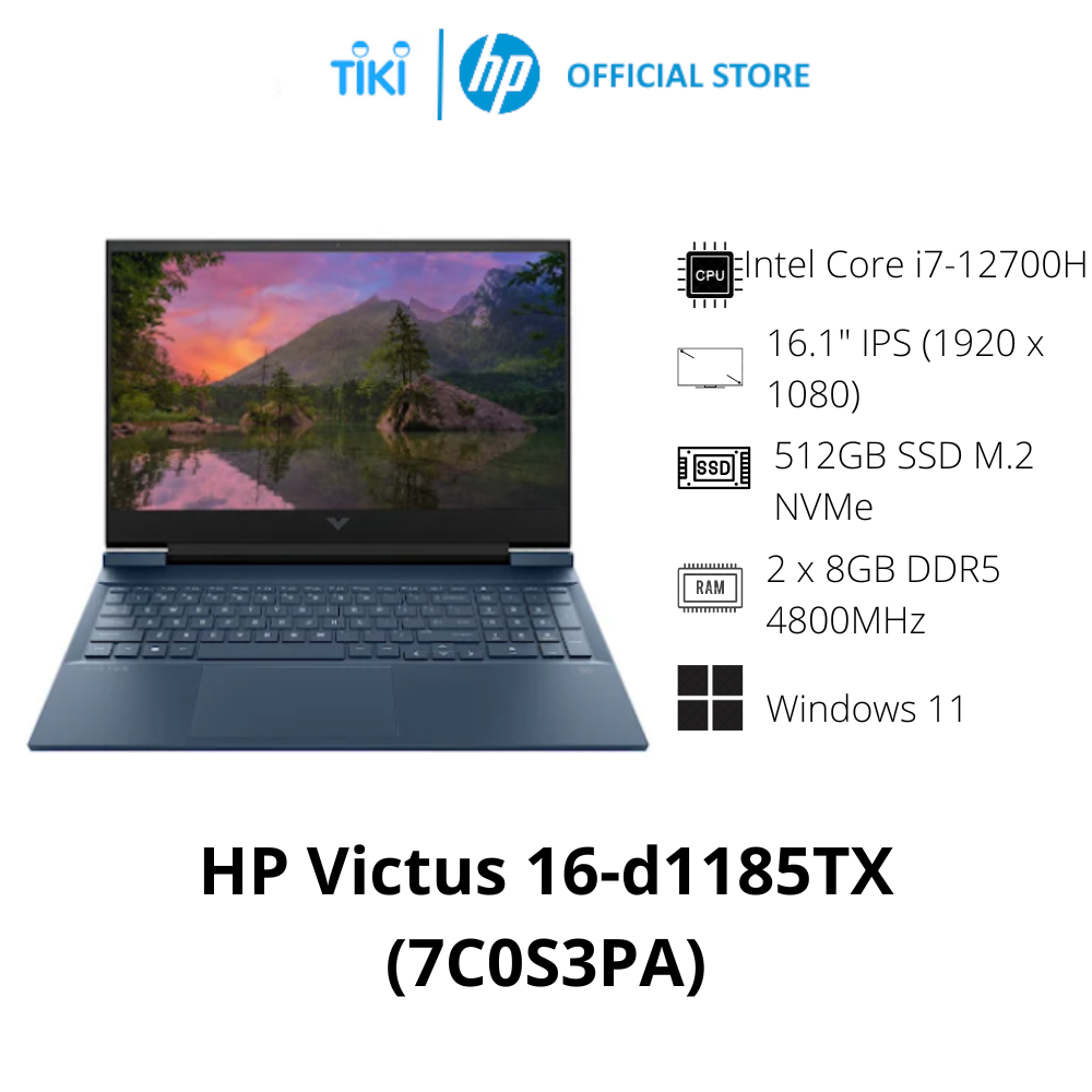 Laptop HP VICTUS 16-d1185TX 7C0S3PA (Intel Core i7-12700H | 16GB | 512GB | RTX 3060 6GB | 16.1 inch FHD 144 Hz | Win 11 | - Hàng Chính Hãng