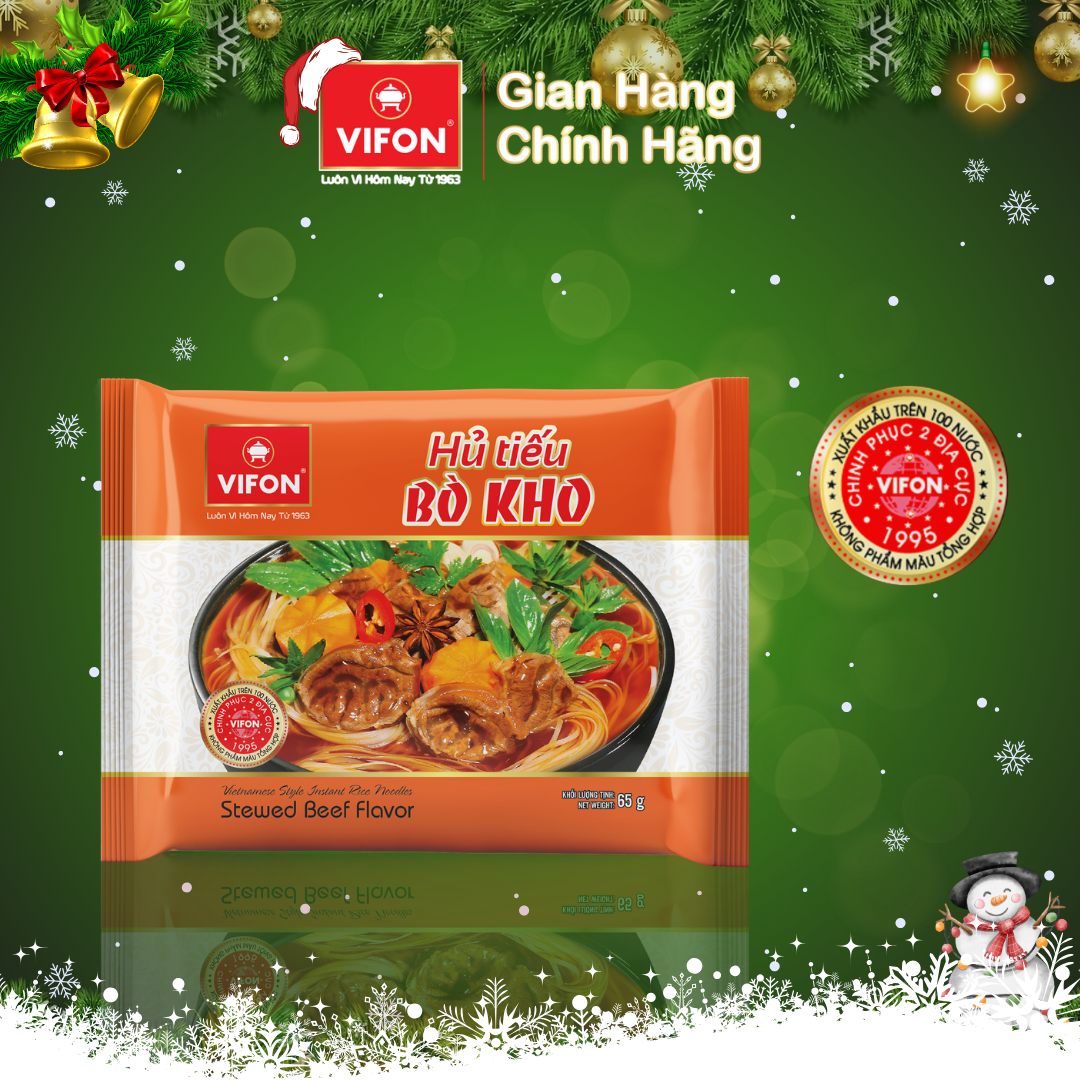 Thùng 30 Hủ Tiếu Bò Kho VIFON (65g / Gói)