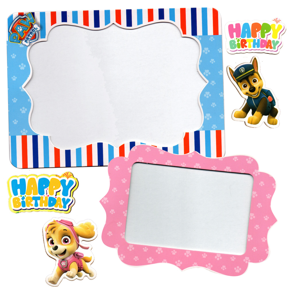 Bộ 2 khung hình giấy để bàn trang trí sinh nhật - chó paw patral