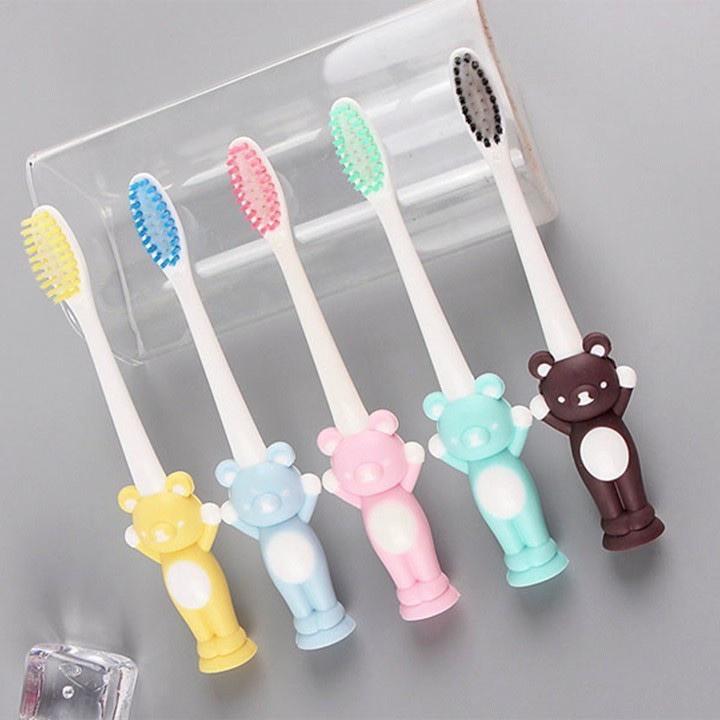 Bàn Chải Đánh Răng Hình Thú Cho Bé SÉT 4 Cái Siêu Mềm Kèm Túi Zip H158