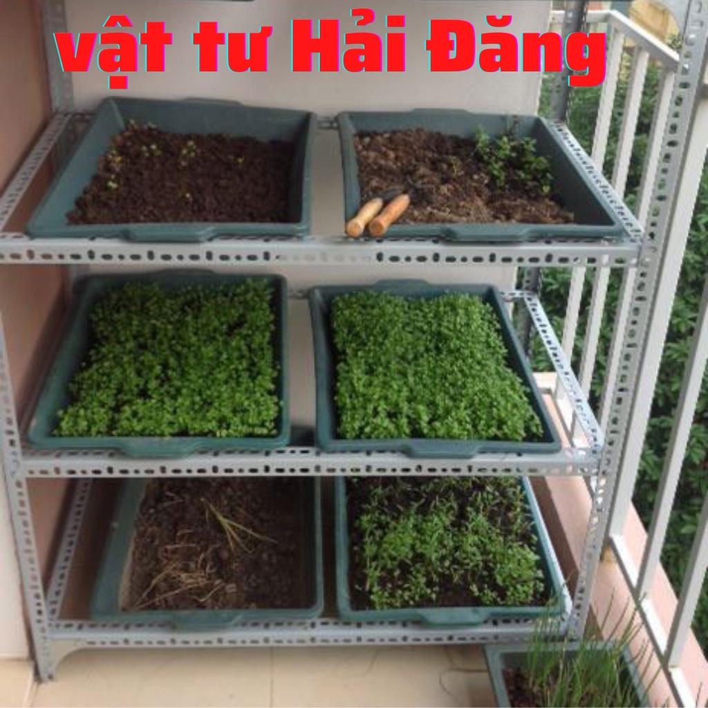 KỆ SẮT TRỒNG RAU THÔNG MINH 4 TẦNG 8 KHAY NHỰA