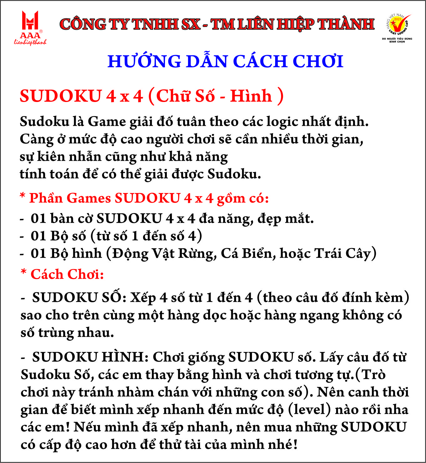 SUDOKU ĐỘNG VẬT