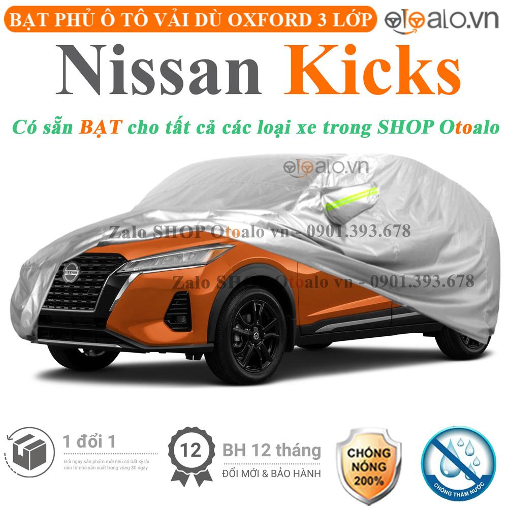 Bạt che phủ xe ô tô Nissan Kicks vải dù 3 lớp CAO CẤP BPXOT - OTOALO