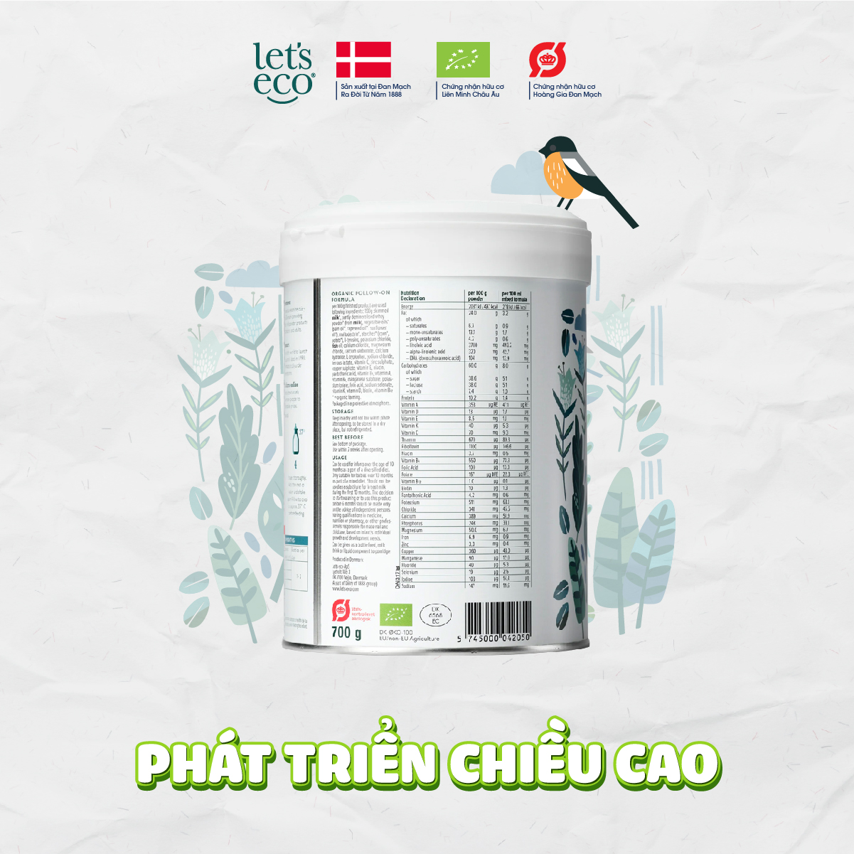 Sữa Bột Hữu Cơ Let's Eco số 03 Cho Bé 700g