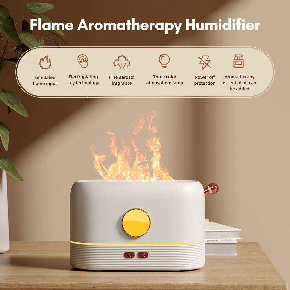 Máy Tạo Ẩm Phun Sương Khuếch Tán Tinh Dầu 2 Trong 1 Mô Phỏng Ngọn Lửa Aroma Jf801