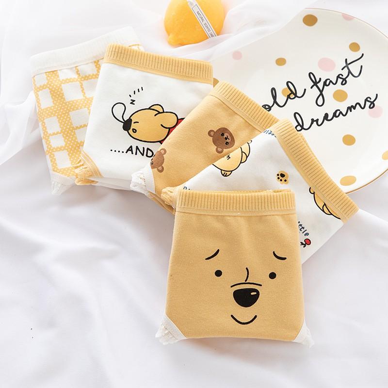 Quần Lót Nữ ️️Quần lót nữ cotton Gấu vàng Cute CAO CẤP phối nơ DỄ THƯƠNG