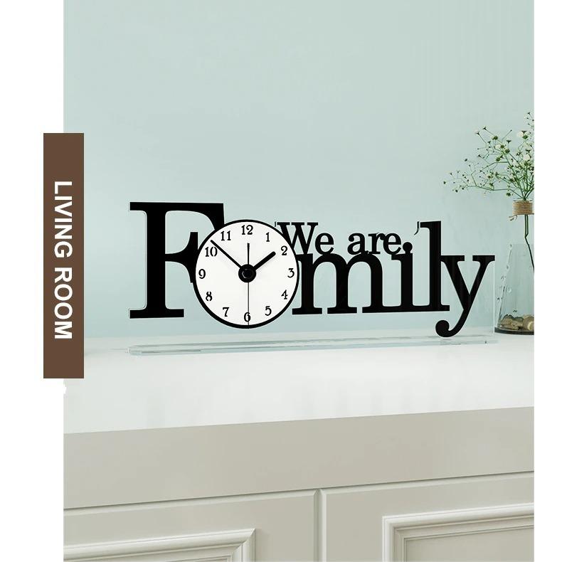 Đồng hồ để bàn cao cấp FAMILY CL039 - Size L: 40cm x 15cm (Mặt 10,5cm)