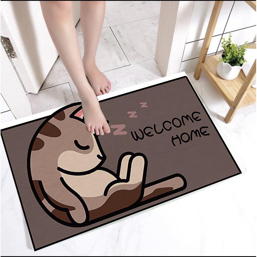 Thảm Chân 3D, Thảm chùi chân bali Chống Trơn Trượt Hình Thú Dễ Thương Mẫu Mới