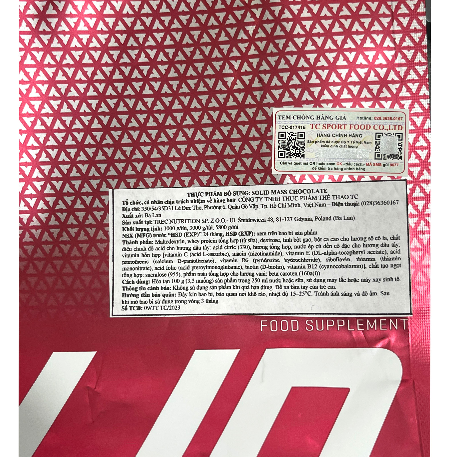 Combo Sữa tăng cân tăng cơ SOLID MASS của TREC hỗ trợ tăng cân, tăng cơ nạc cao cấp & Bình shaker 600ml