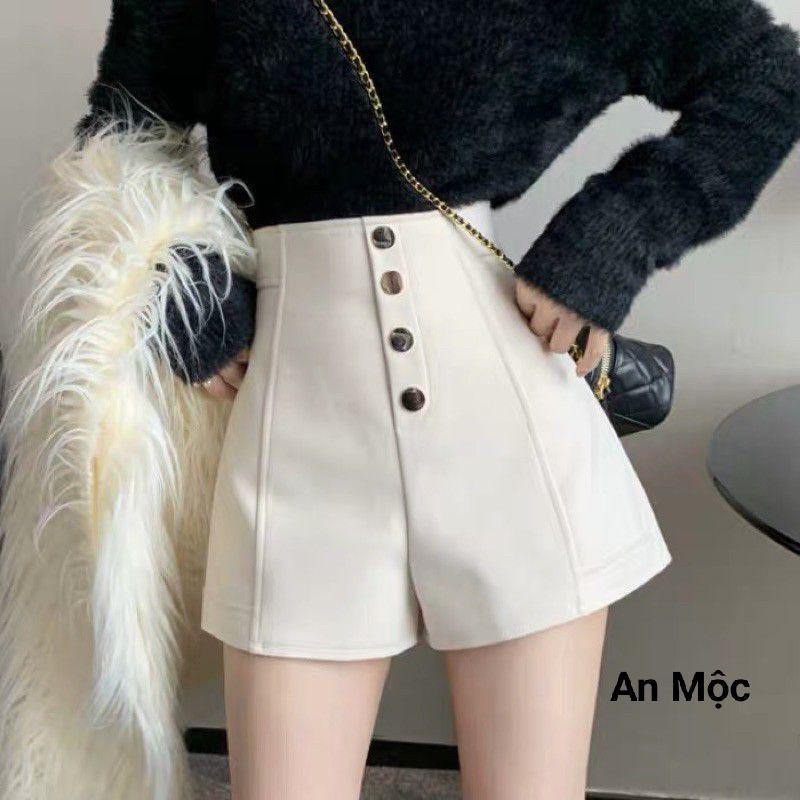 Quần Short Lưng Cao Phối 4 Khuy Dọc Sang Chảnh Cho Nữ