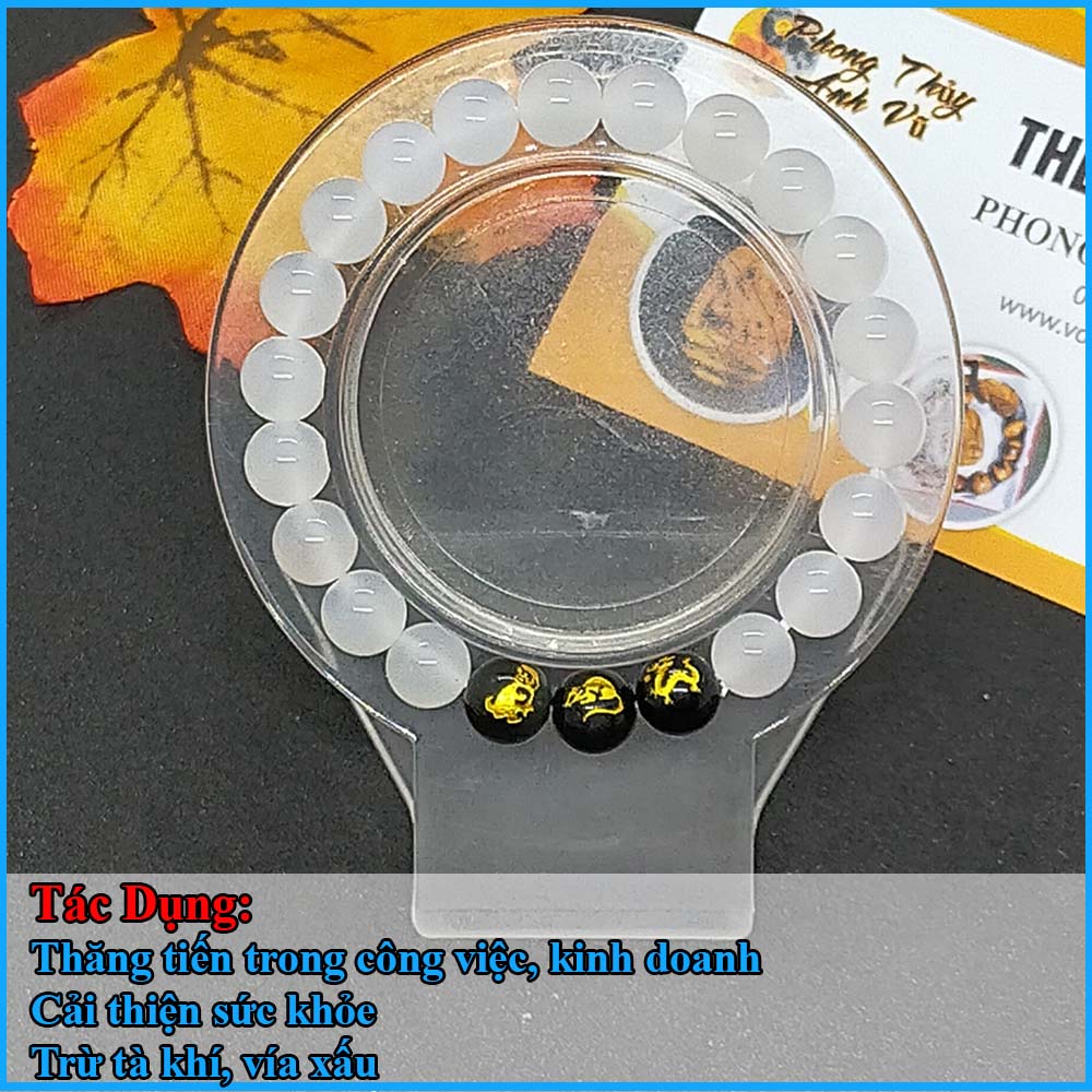 Vòng phong thủy mệnh kim tam hợp thân tý thìn - size 8 10 ly - có khai quang điểm nhãn may mắn tài lộc - bảo hành 12 tháng - PHONG THỦY ANH VŨ