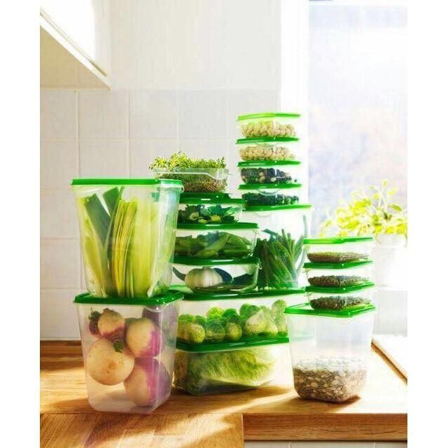 Bộ 17 Hộp Đựng Thực Phẩm Cao Cấp, Hộp Nhựa, Bộ 17 Hộp Để Thức Ăn Bảo Quản Trong Tủ Lạnh - Hàng Loại 1