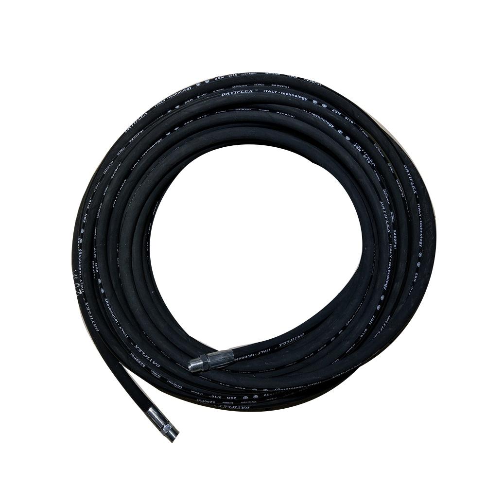 Dây rửa xe cao áp 2 lõi thép phi 8 dây trơn 5/16 đã ép cốt ren 17mm ở 2 đầu dây dài 15 mét