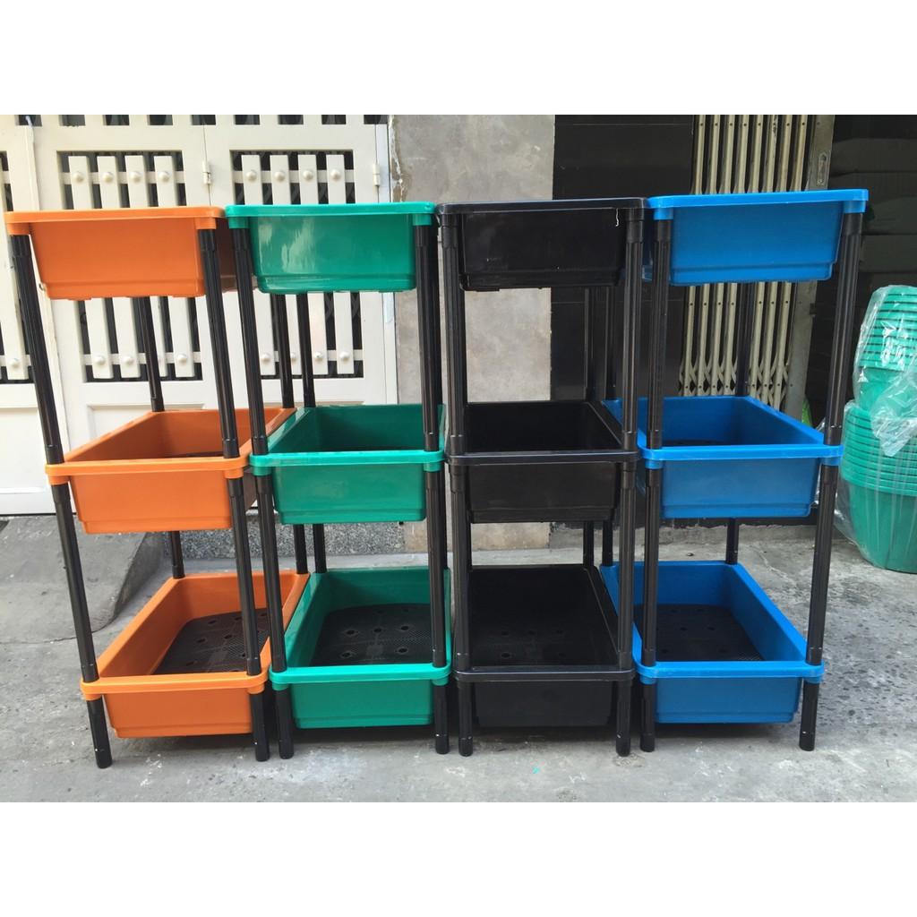 Combo 2 Chậu Nhựa 3 Tầng Nuôi Cá Bảy Màu - Nuôi Cá Guppy-Trống Rau Sach