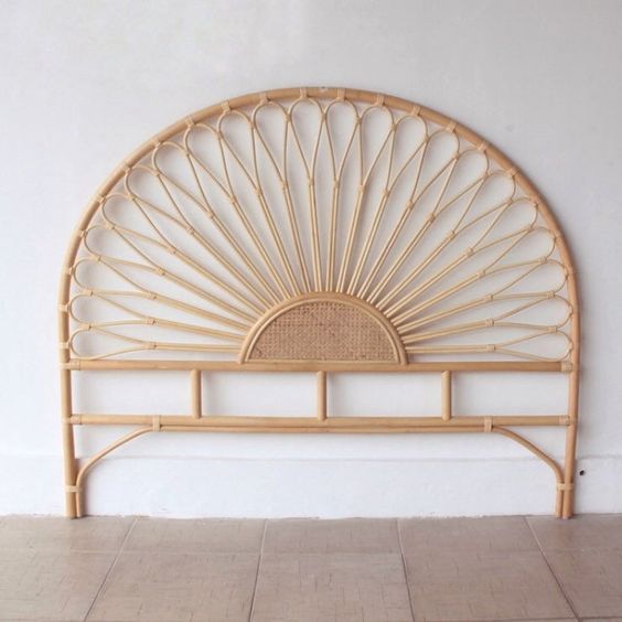 Đầu Giường Bằng Mây Hình Hoa Đơn Giản- Petal Rattan Headboard in Classic Style-BE003