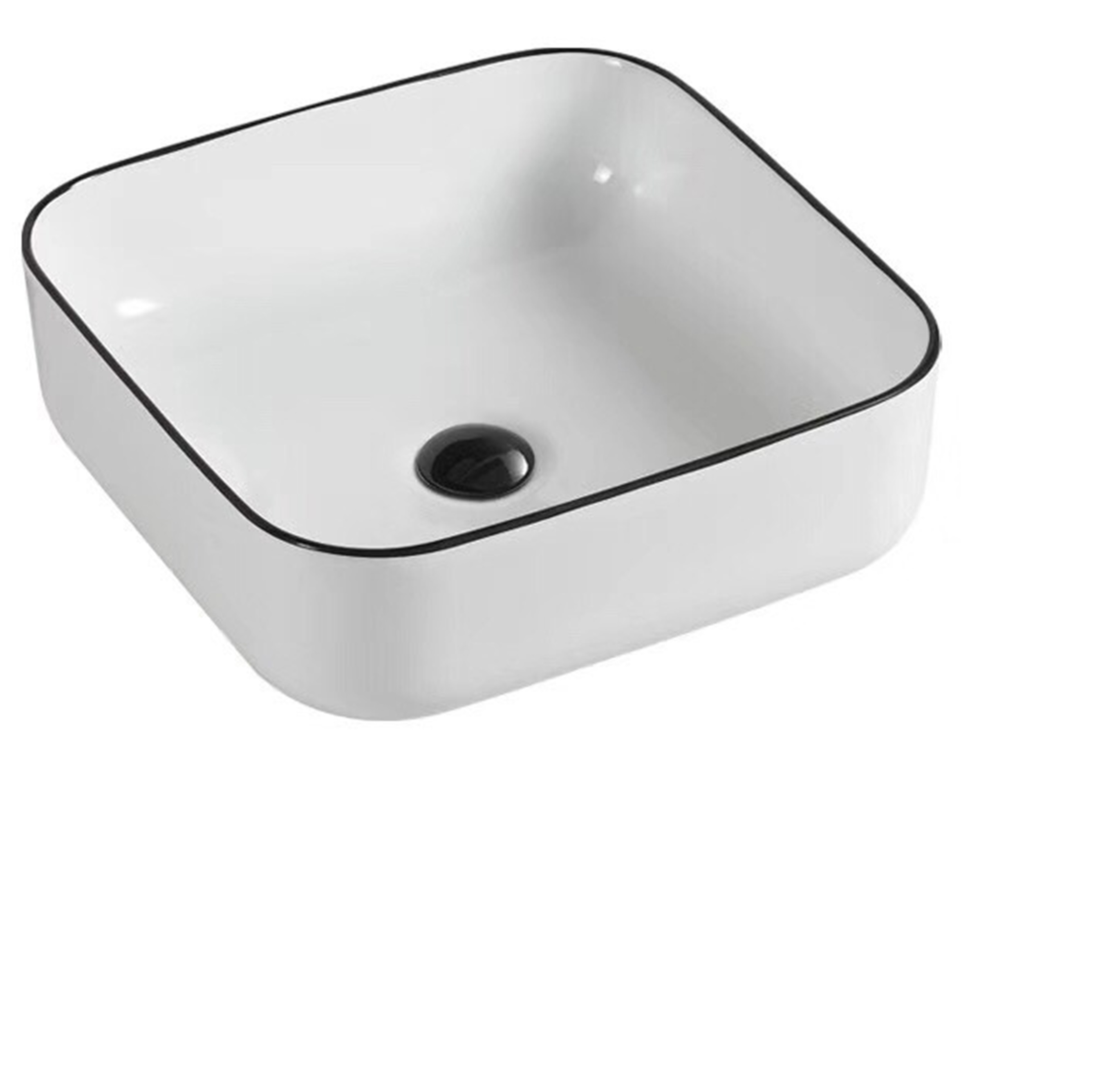 CHẬU LAVABO TRẮNG VIỀN ĐEN GRVL 103HV