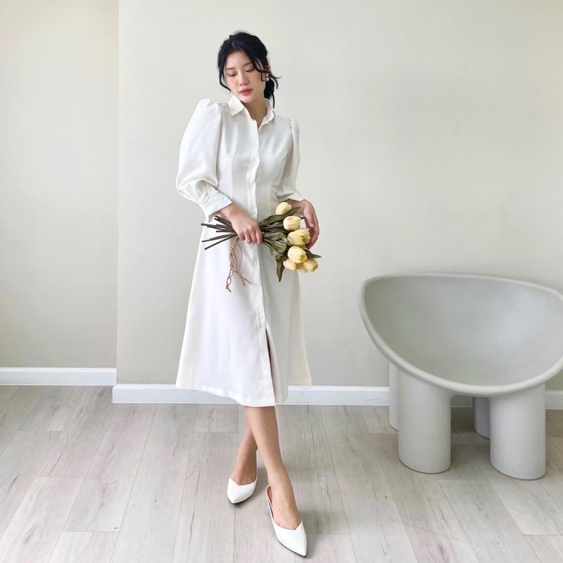 LUCI DRESS Đầm sơ mi tay phồng