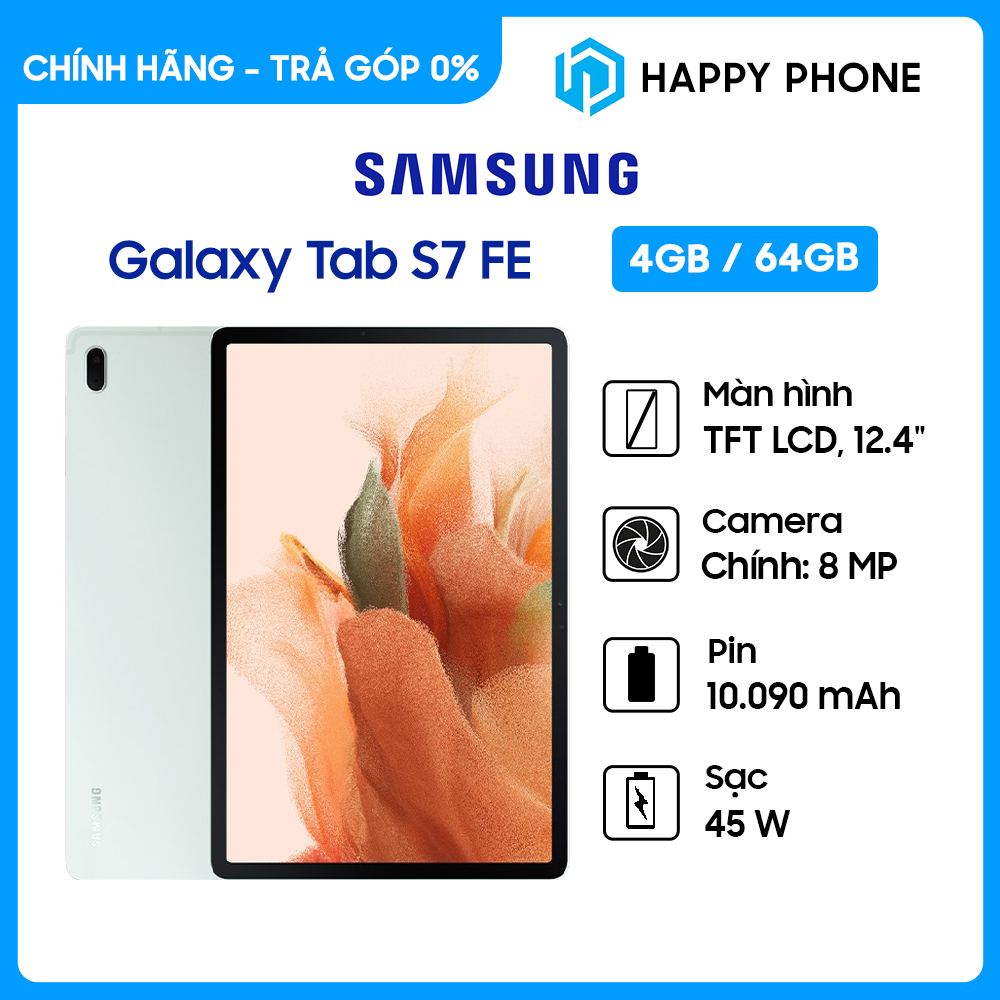 Máy tính bảng Samsung Galaxy Tab S7 FE  - Hàng chính hãng -  Đã kích hoạt bảo hành điện tử