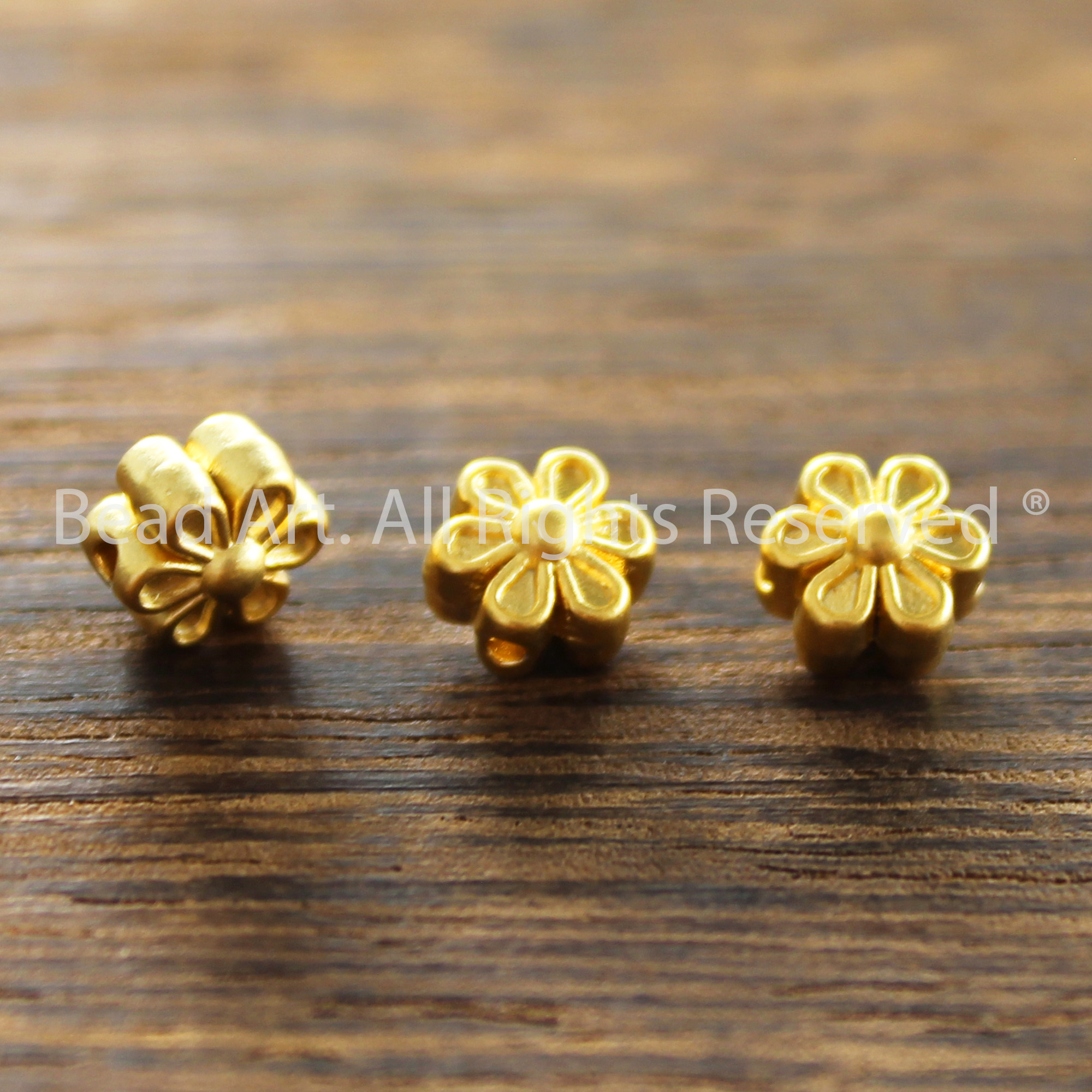 7x6MM Hoa Cúc Nhỏ Mạ Vàng Thủ Công Thổ Nhĩ Kỳ , Phối Vòng Tay, Chuỗi Hạt, Trang Sức Phong Thuỷ - Bead Art