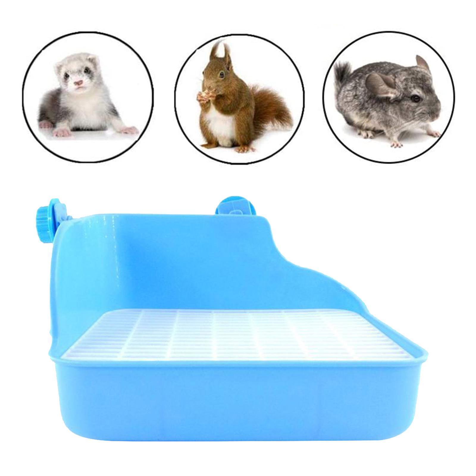 2X Rabbit Toilet Box Tray Pets Hamster Indoor Potty Trainer Guinea Pig Blue